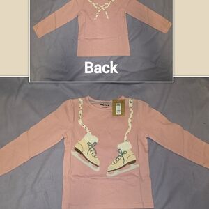 Mini Boden Pink Long Sleeve Tee with Ice Skates